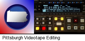 a videotape editing console in Pittsburgh, PA